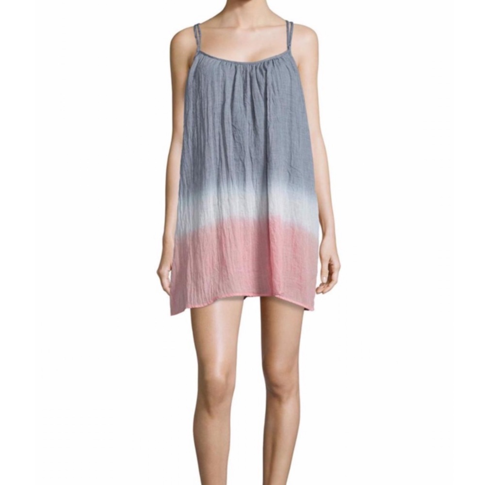 Gauze Dress in Grey & Pink